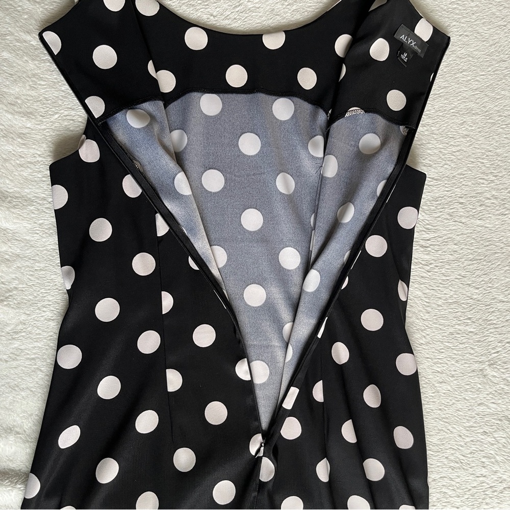 ALYX Polka Dot Dress Black and White Sleeveless Women’s Size 14 - Picture 6 of 9